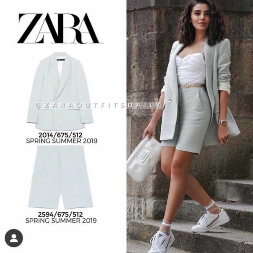 Zara TEXTURED WEAVE TWEED BERMUDA SHORT w/ Pockets